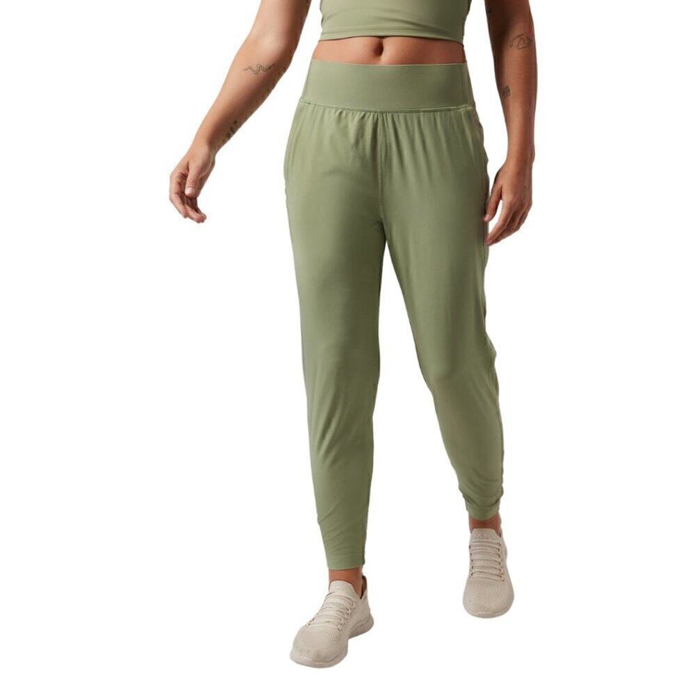Athleta NWT Run With It Pant Eucalyptus Olive L Casual Stretchy High Rise UPF